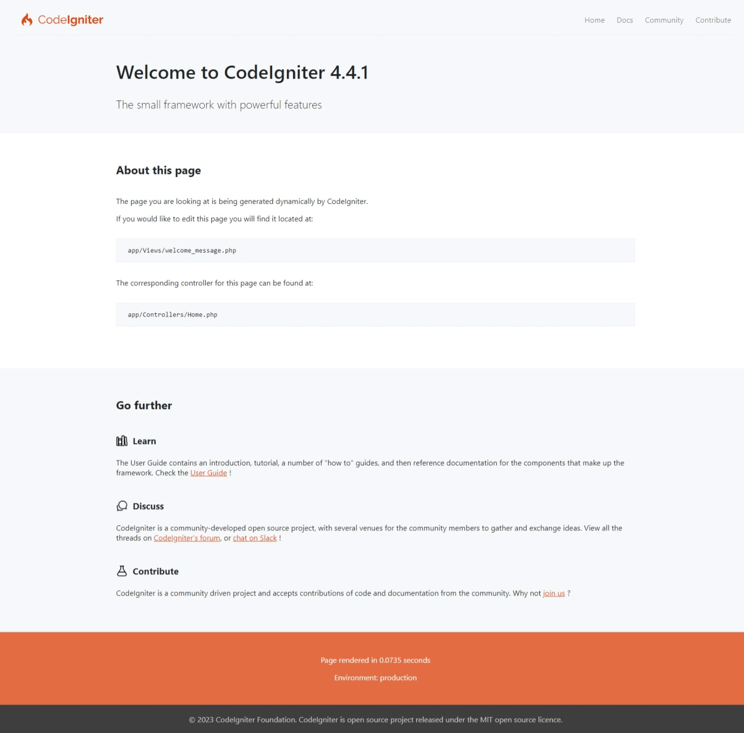 CodeIgniter4 환영